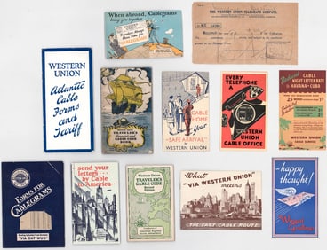 Western Union, Cablegrams (12 pcs)