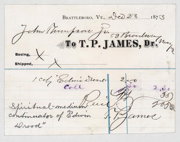 Thomas Power James Signed Receipt