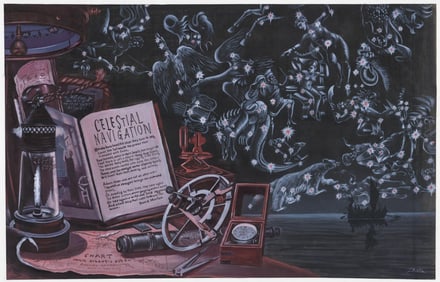 Original Astrological Painting On Silk [Japan]