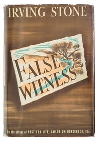 False Witness by Irving Stone SIGNED 1940 1ST
