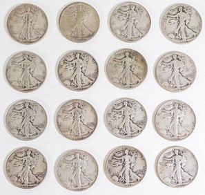 (16) U.S. Walking Liberty Half Dollars