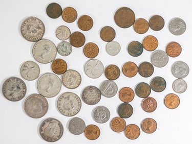 Vintage Canadian Coins with Silver Coins