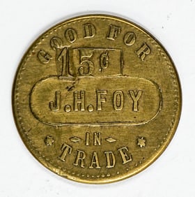 Ashley & Demersville, Montana Token (J.H. Foy)