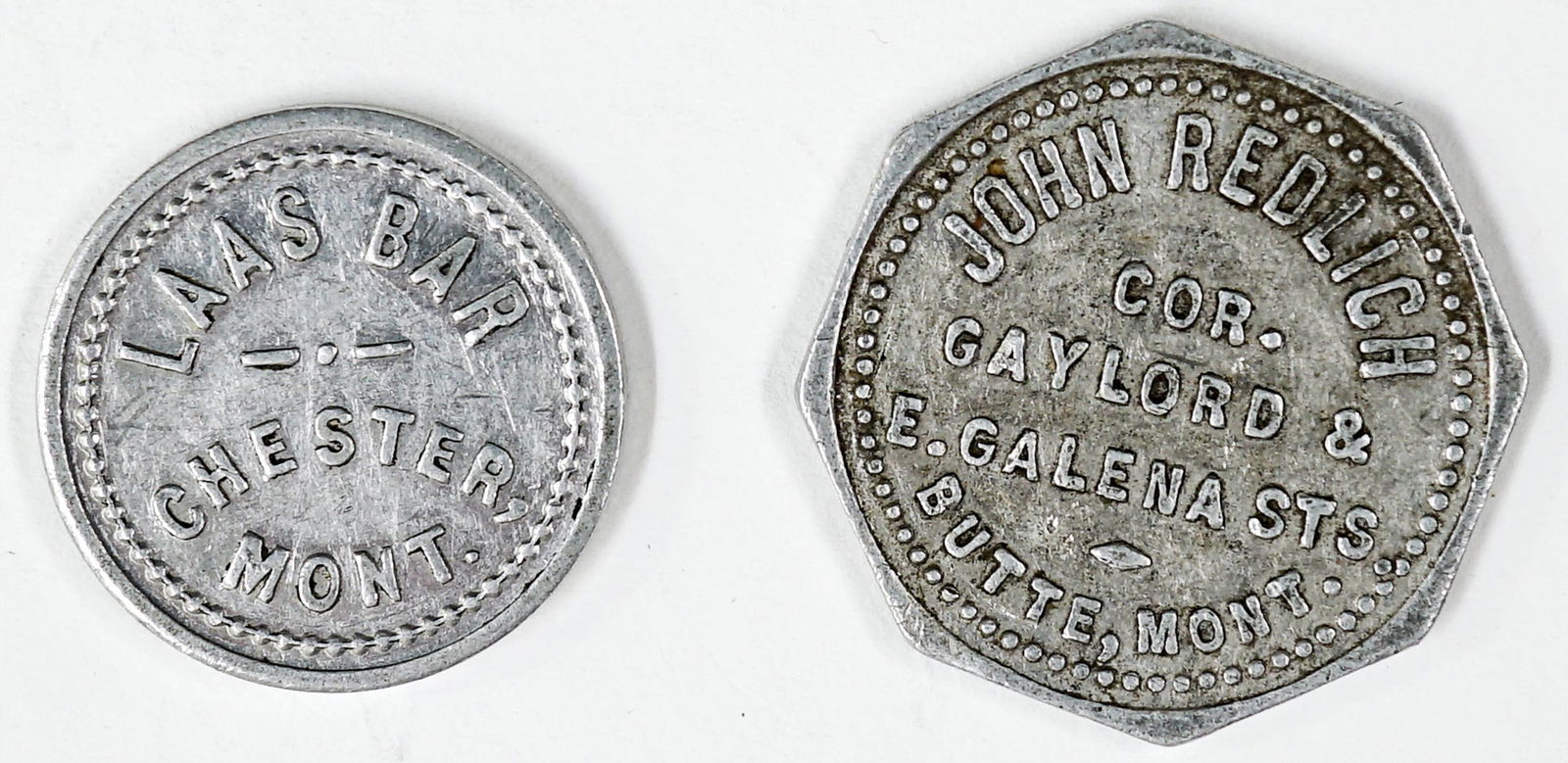 Two Montana Aluminum Trade Tokens (1 of 2)