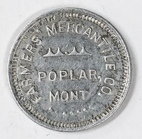 Farmers' Mercantile Poplar, Montana Token