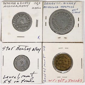 (4) Vintage & Antique Montana Trade Tokens