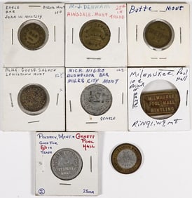 (8) Vintage & Antique Montana Trade Tokens
