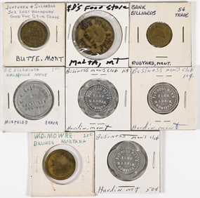 (8) Vintage & Antique Montana Trade Tokens