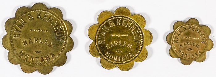 Harlem, Montana Ryan & Kennedy 5c, 25c & $1