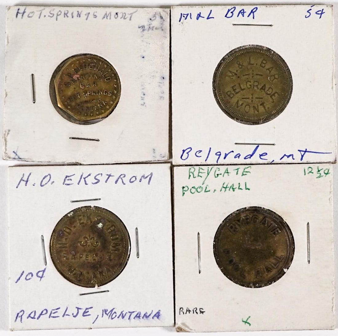 (4) Vintage & Antique Montana Trade Tokens (1 of 2)