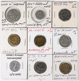 (9) Vintage & Antique Montana Trade Tokens