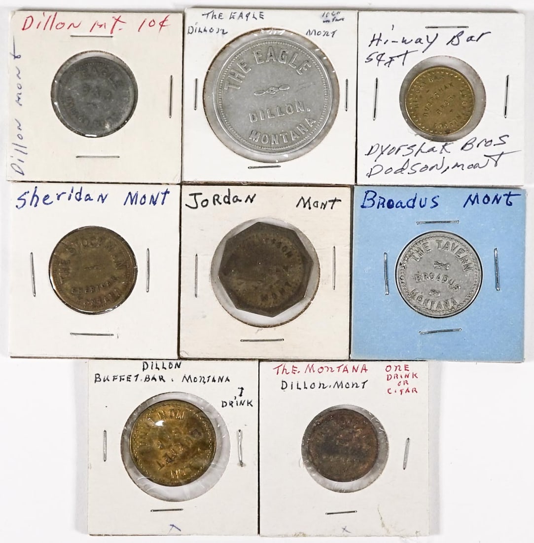 (8) Vintage & Antique Montana Trade Tokens (1 of 2)