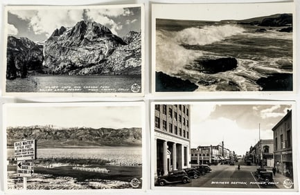 (4) Vintage California Real Photo Postcards