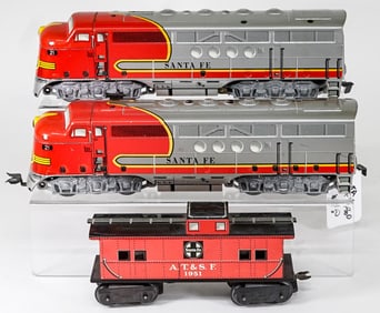 Santa Fe ABA, AB and Caboose Toy Trains