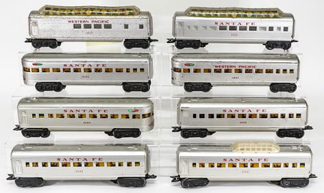 Western Pacific, Santa Fe (8) Metal Cars