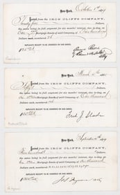 [Michigan] 1879-1880 Iron Cliffs Co. Bonds (3)