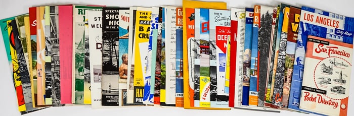 California Vintage Maps & Brochures (44 Pcs)