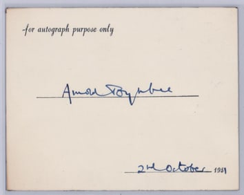 Arnold Toynbee Autograph BAS COA