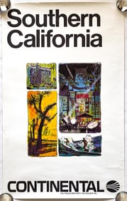 Continental Airlines Southern California Poster