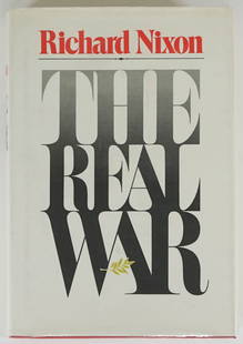 Richard Nixon Inscribed & Dated Book BAS LOA: Richard Nixon Inscribed & Dated Book [The Real War, Warner, First Printing: May 1980]. EX-MT. Beckett Letter of Authenticity #AC85021. Inscribed and dated on half title page. If lot is absent of a