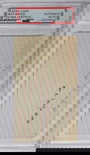 Max Bishop (d.1962) Signed Index Card PSA/DNA: Max Bishop (d.1962) Signed Index Card PSA/DNA 84329352. Measures 3 x 5 inches. Excellent condition. If lot is absent of a condition report one may be requested via email. Condition report is provided