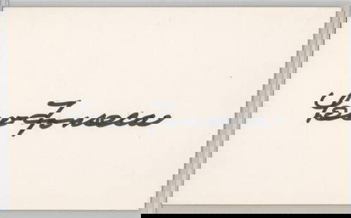 Lew Fonseca Signed Index Card BAS COA: Lew Fonseca (d.1989) Signed Index Card BAS COA #BN96198. Measures 3 x 5 inches. Excellent condition. If lot is absent of a condition report one may be requested via email. Condition report is