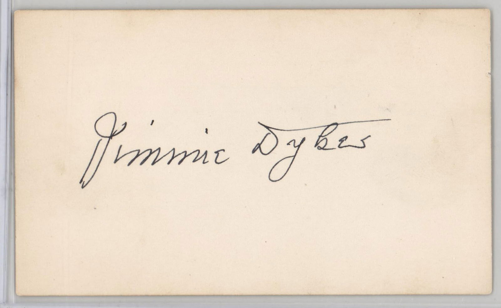 Jimmie Dykes (d.1976) Signed Index Card BAS COA (1 of 2)