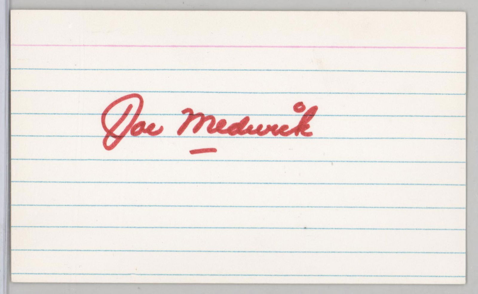 Ducky Medwick (d.1975) Signed Index Card JSA COA (1 of 2)