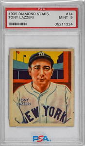 1935 Diamond Stars Tony Lazzeri PSA 9 POP 1