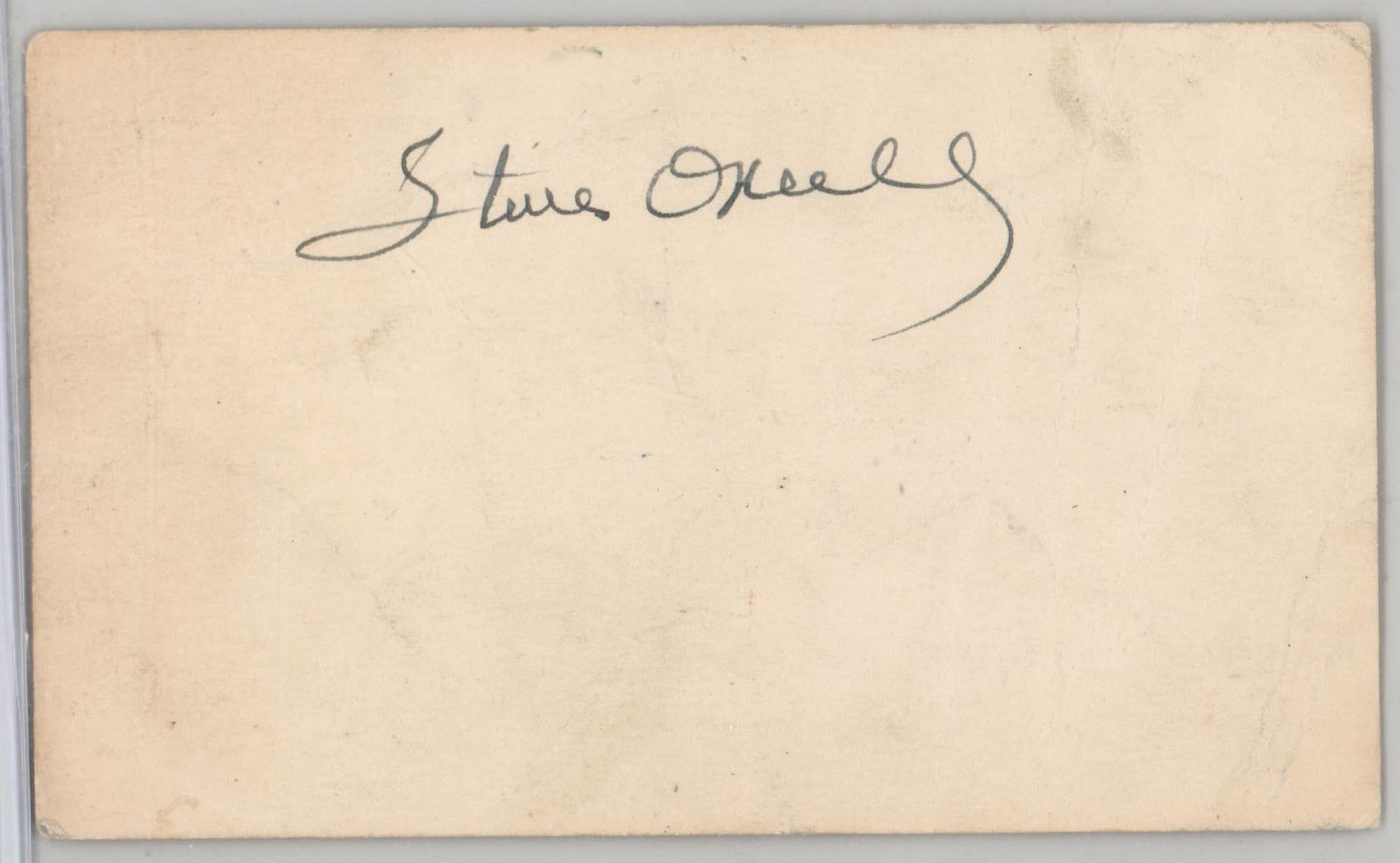 Steve O'Neill (d.1962) Signed Index Card BAS COA (1 of 2)