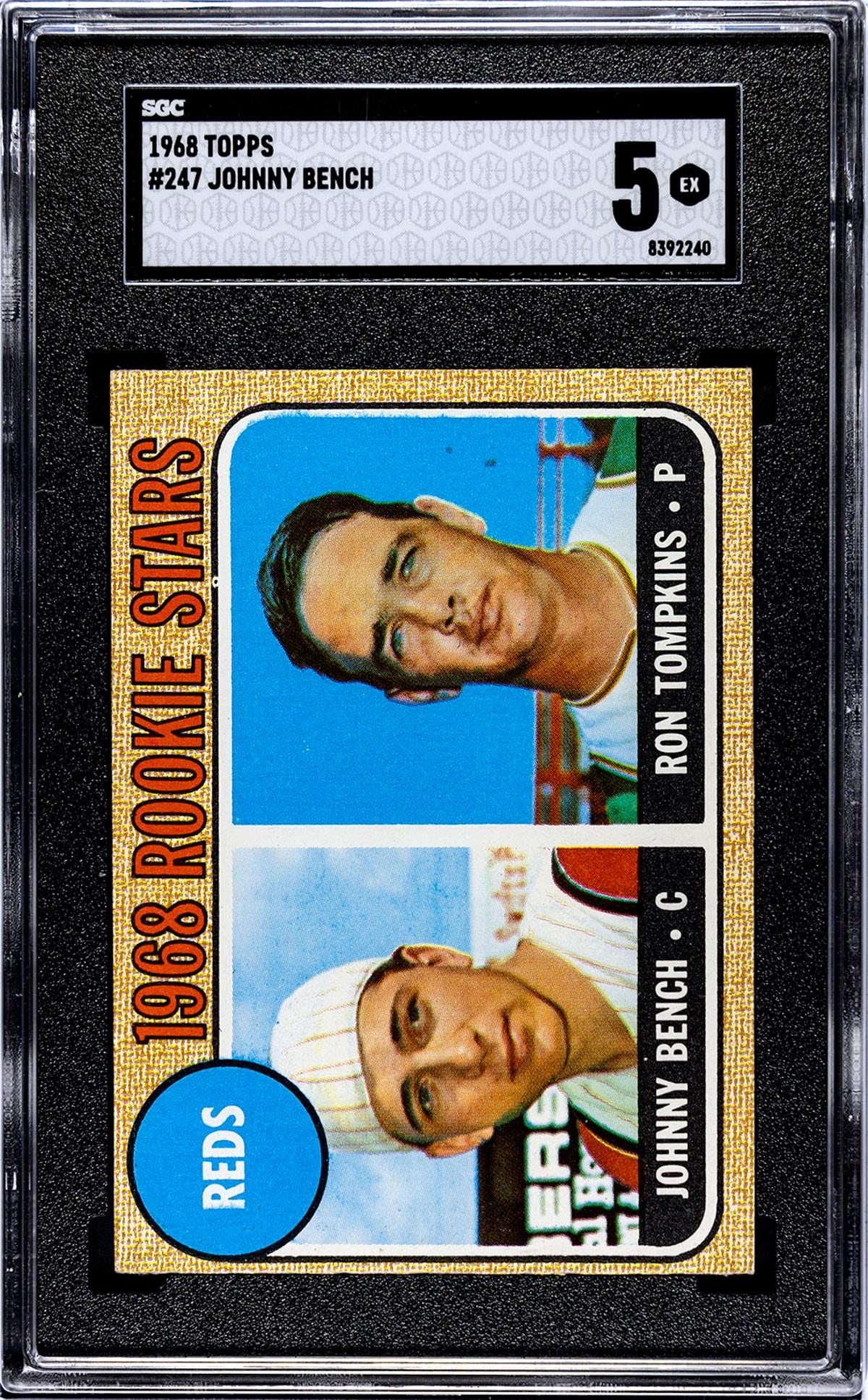 Johnny Bench 1968 Topps RC #247 SGC 5 (1 of 2)