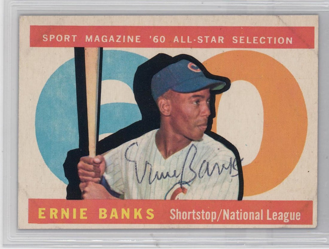 Ernie Banks Signed 1960 Topps #560 BAS LOA (1 of 3)
