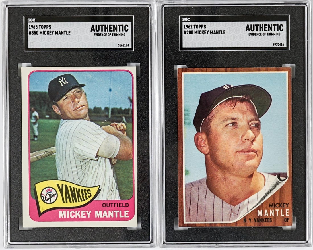 Mickey Mantle 1962 & 1965 Topps Baseball Cards (1 of 2)