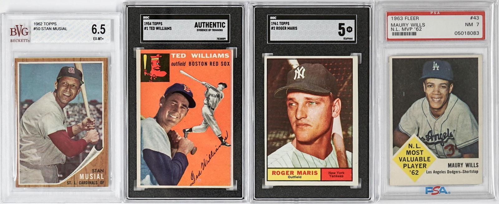 Ted Williams, Stan Musial, Roger Maris, M. Wills (1 of 2)