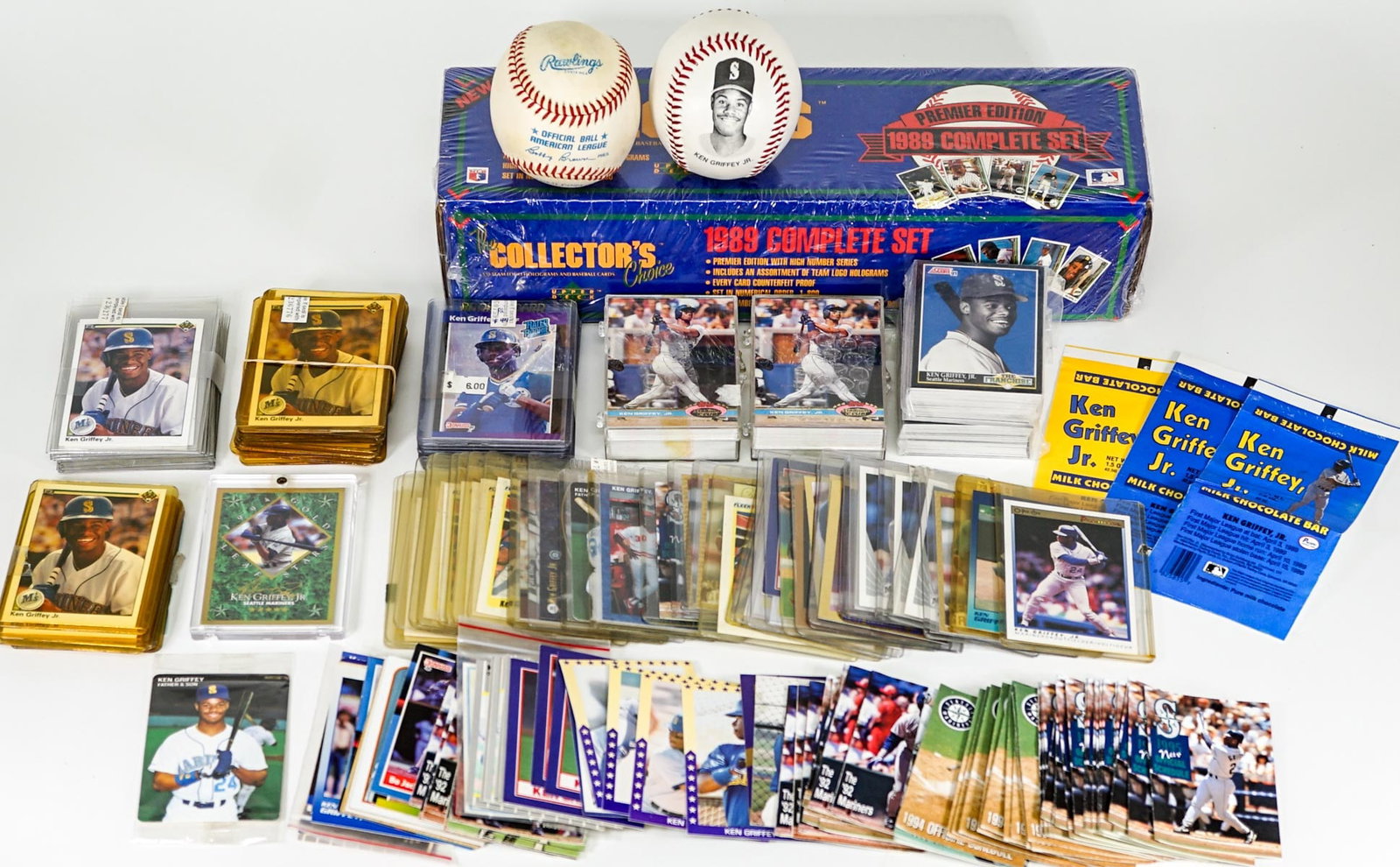Ken Griffey, Jr. Large Group Cards & Collectibles: Ken Griffey, Jr. Large Group Cards & Collectibles. If lot is absent of a condition report one may be requested via email. Condition report is provided as an opinion only and is no guarantee as conditi