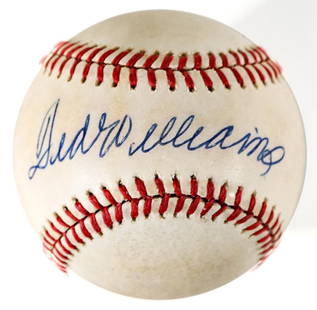 Ted Williams Single Signed Baseball BAS LOA: Ted Williams Single Signed Baseball BAS LOA. Beckett Authentication Services LOA #AC83009. NM-MT. If lot is absent of a condition report one may be requested via email. Condition report is provided