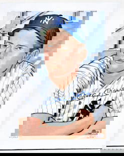 1952 Bowman Mickey Mantle Signed Lithograph LOA: Mickey Mantle Signed 1952 Bowman Inspired lithograph. Measures 20 x 16 inches. Signed and numbered 40/250 by artist Gerry Dvorak. Beckett Authentication Services LOA #AC83001. NM-MT/MT. Unframed,