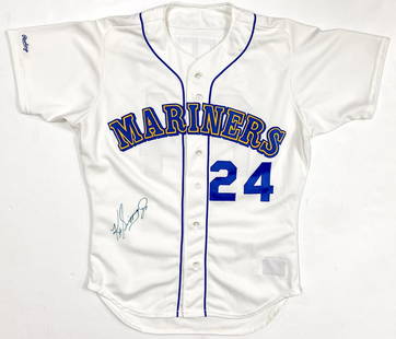 Ken Griffey, Jr. Signed Pro Model Style Jersey: Ken Griffey, Jr. Signed Professional Model Style Jersey (The Score Board, Inc.]. 1990 Rawlings tag, ordered for the purpose of having autographed by Griffey, Jr. Beckett Authentication Services COA