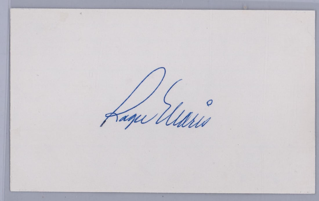 Roger Maris Signed Index Card Auction