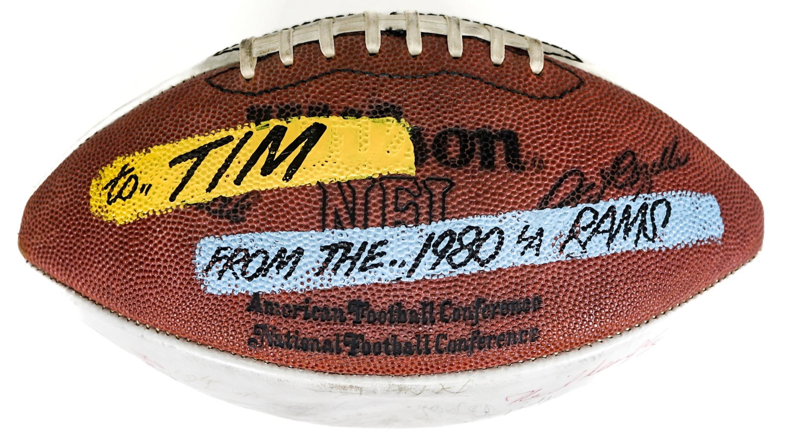 1980 Los Angeles Rams Team Signed Football LOA (1 of 5)