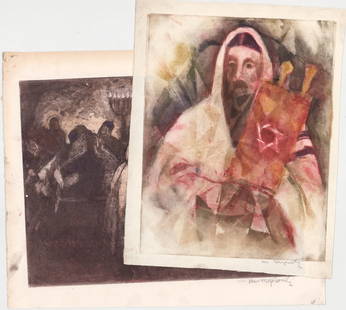 William Meyerowitz (2) Aquatint and Etchings: Two (2) William Meyerowitz (American 1887-1981) aquatint and etchings pencil signed. Sheets measure 11 in. - 11.5 in. x 9 in. - 13.625 in. Unframed, loose and not glued or mounted. Provenance: Estate