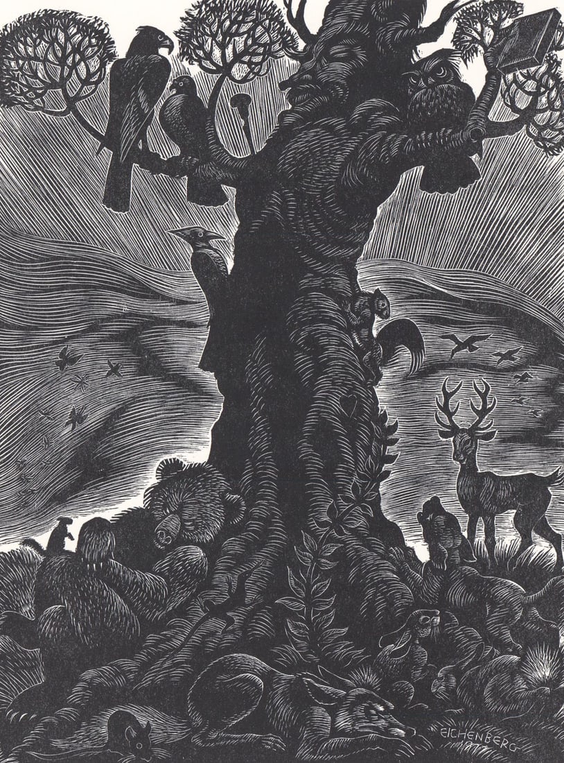Fritz Eichenberg Wood Engraving SIGNED [Treeman] (1 of 5)