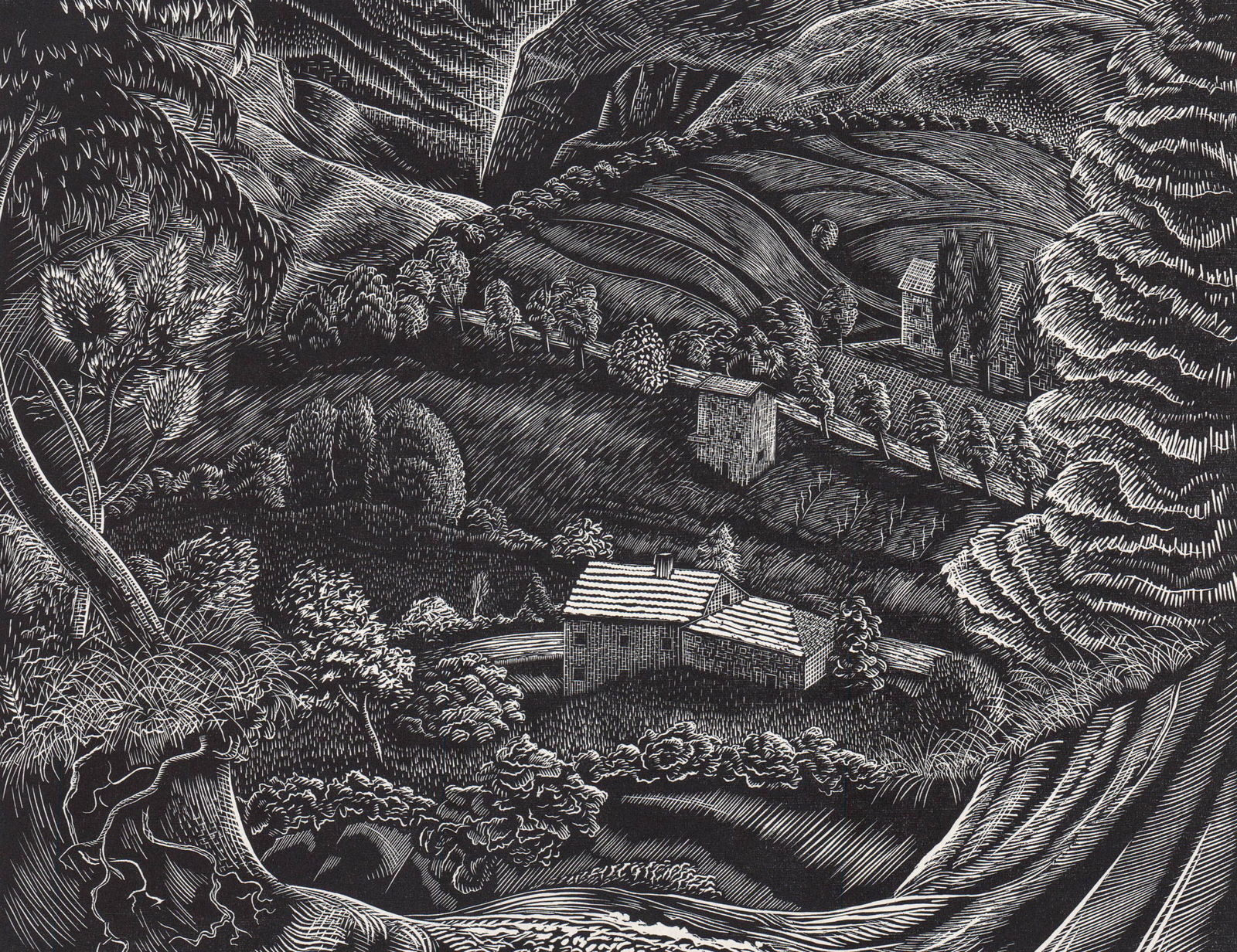 John P. Heins Signed Wood Engraving (1 of 5)