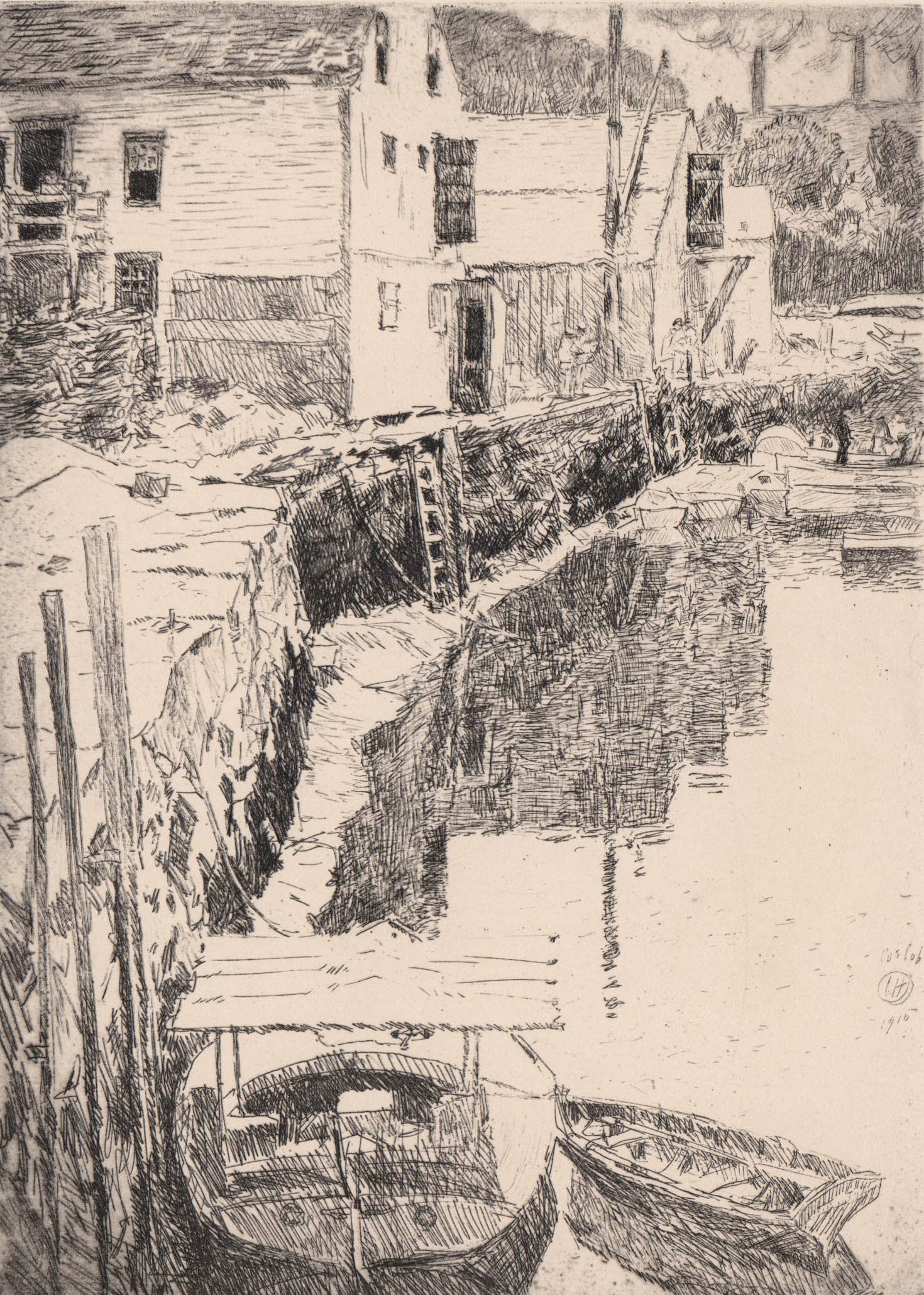 Childe Hassam Signed Etching of Cos Cob (1 of 4)