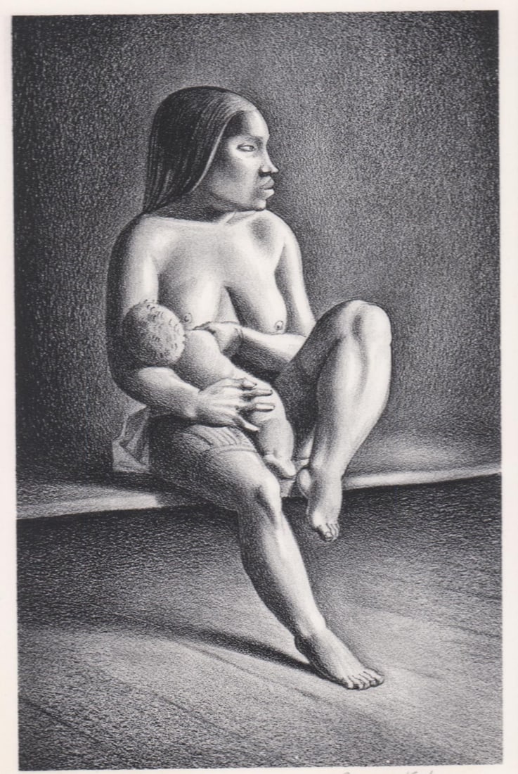 Rockwell Kent Signed Lithograph [Mother / Child] (1 of 5)