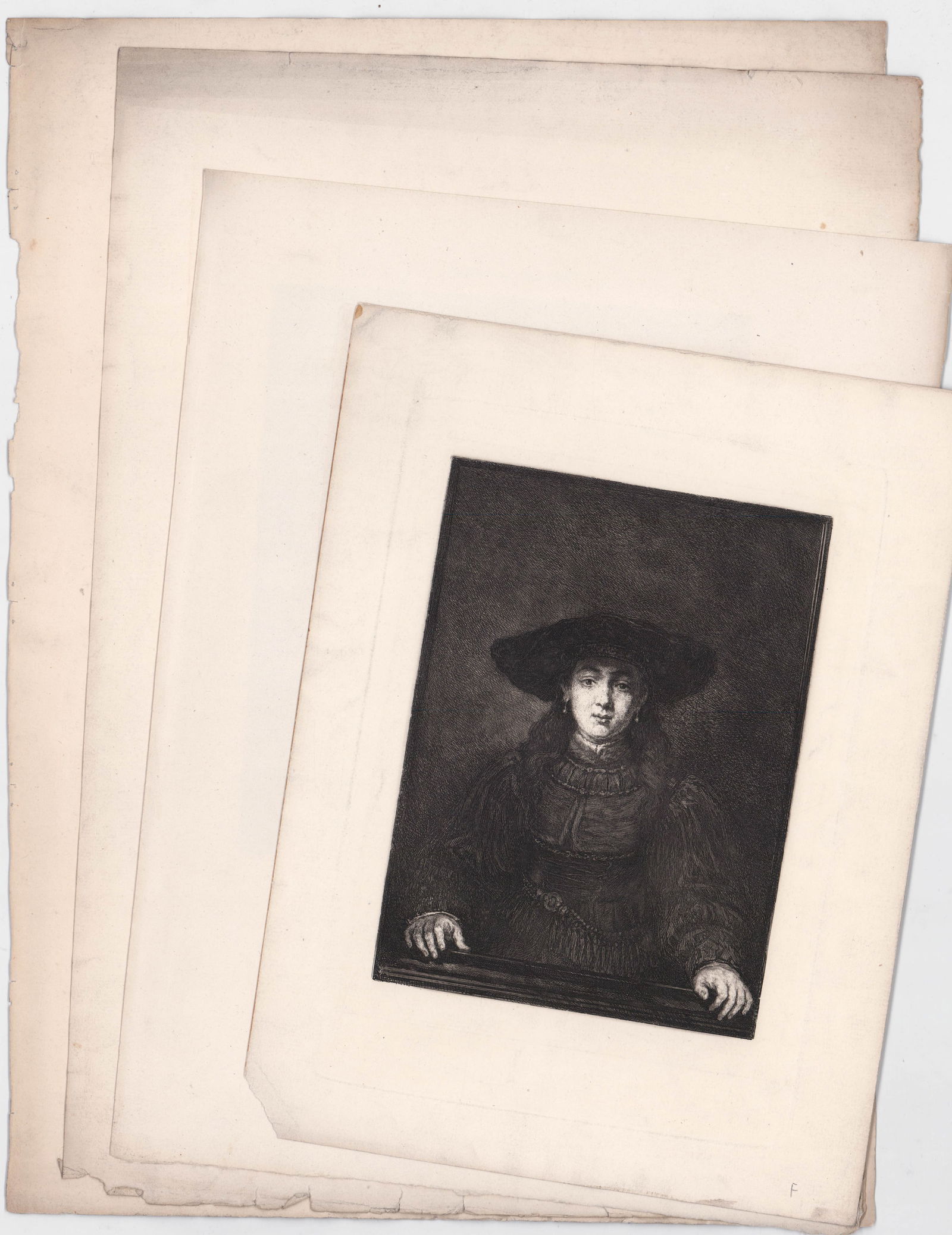 Antique (4) Etchings / Engraving Rembrandt After (1 of 5)