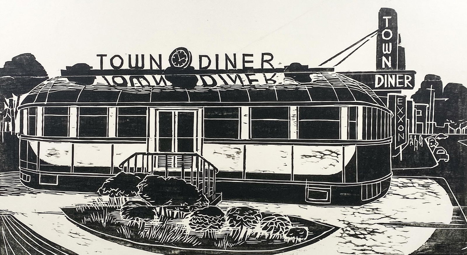Carl Rantz Lithograph SIGNED 3/100 Town Diner (1 of 5)