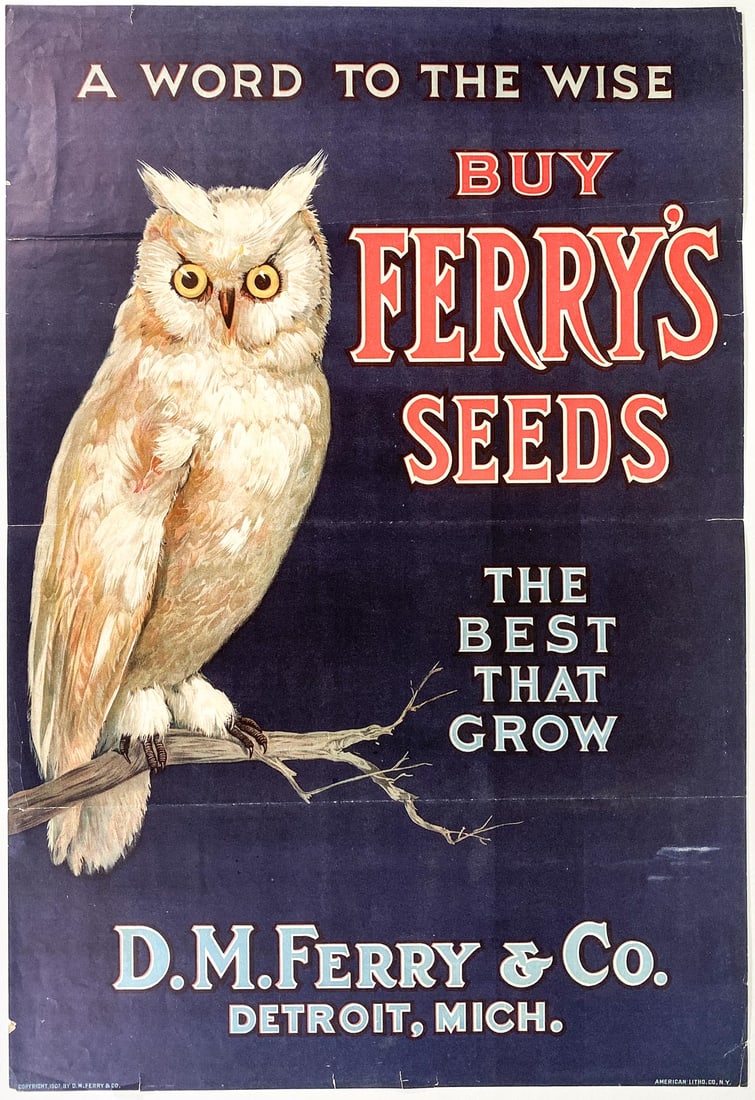 Antique 1907 Advertising Poster [Ferry's Seeds] (1 of 2)