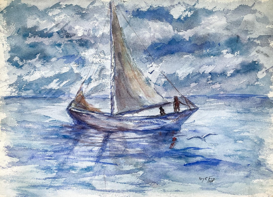 Roy C. Fox Large Original Watercolor (1 of 5)