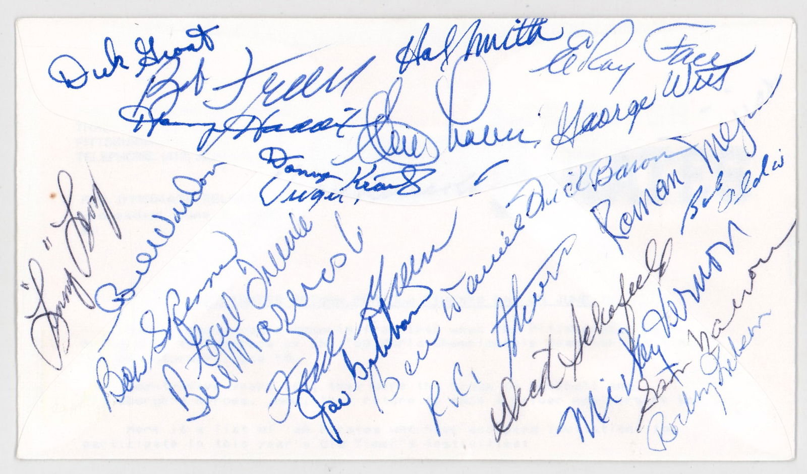 1969 Pittsburgh Pirates Team Signed Cover 26 sigs (1 of 3)